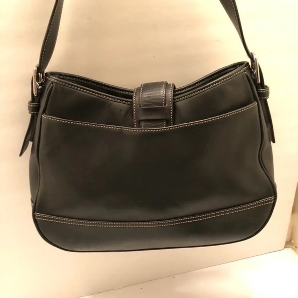 Coach black leather Hampton shoulder bag purse